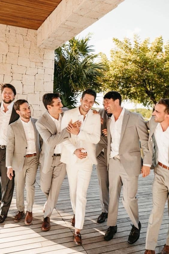 light colors for a wedding for men as guests