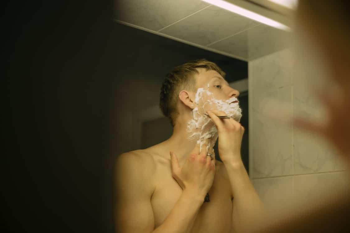 man shaving